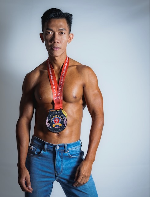 Man wearing medal